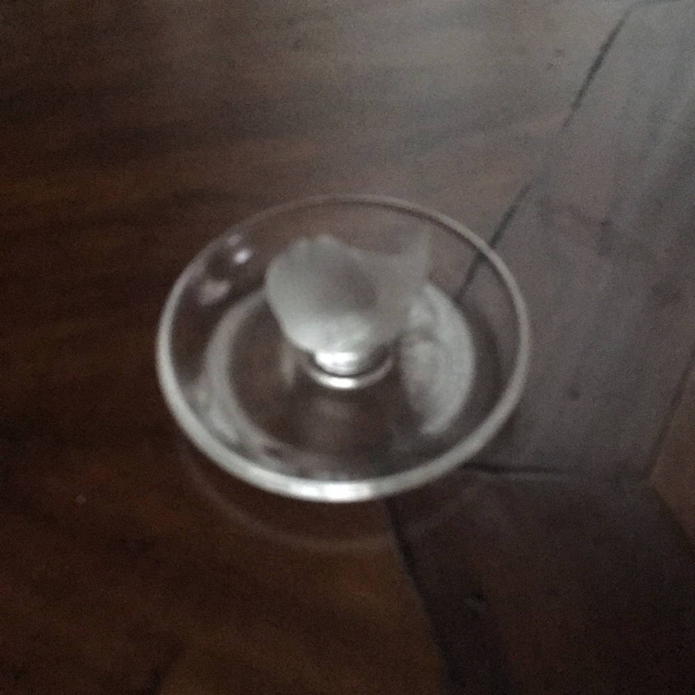Lalique crystal (signed) sparrow ring holder.
